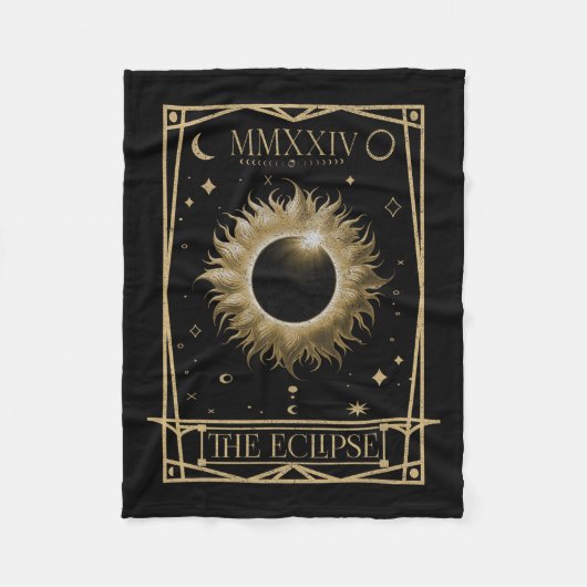 Solar Eclipse 2024 Gesamt Eclipse Astronomie Tarot Fleecedecke (Vorderseite)