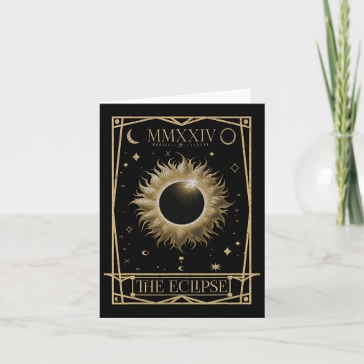 Solar Eclipse 2024 Gesamt Eclipse Astronomie Tarot Karte (Vorderseite)