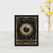 Solar Eclipse 2024 Gesamt Eclipse Astronomie Tarot Karte (Gelbe Blume)