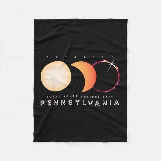 Solar Eclipse 2024 Gesamt Eclipse Pennsylvania Gra Fleecedecke (Vorderseite)
