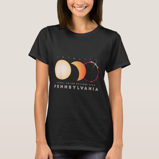 Solar Eclipse 2024 Gesamt Eclipse Pennsylvania Gra T-Shirt (Vorderseite)