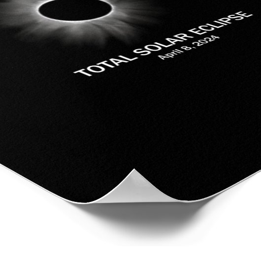 Solar-Eclipse 2024 Gesamt-Eclipse Poster (Ecke)