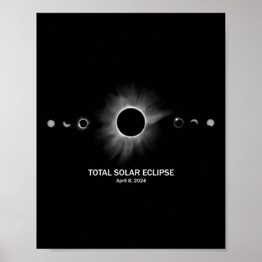 Solar-Eclipse 2024 Gesamt-Eclipse Poster (Vorne)