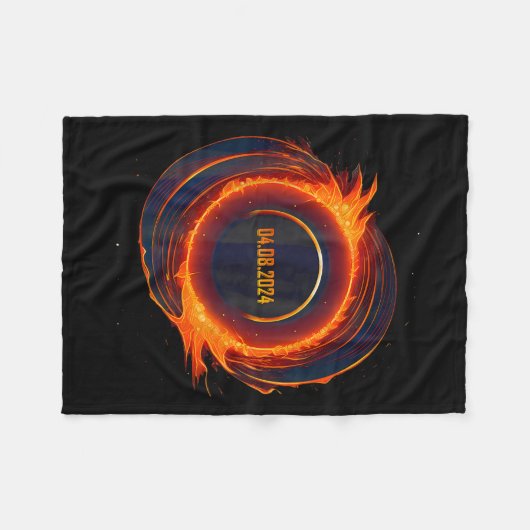 Solar-Eclipse 2024 Gesamt-Sun-Eclipse Fleecedecke (Vorderseite (Horizontal))