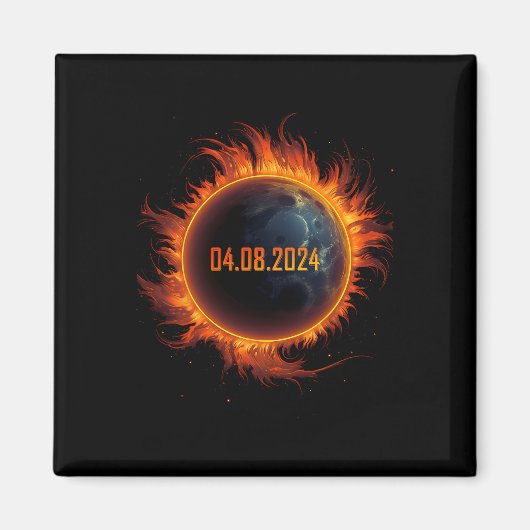 Solar-Eclipse 2024 Gesamt-Sun-Eclipse Magnet (Vorne)
