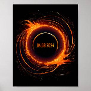 Solar-Eclipse 2024 Gesamt-Sun-Eclipse Poster