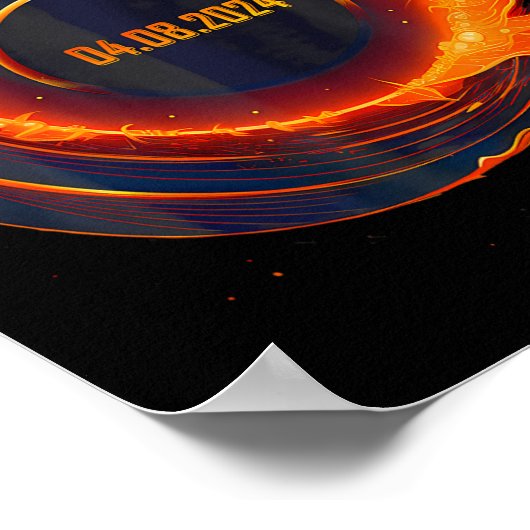 Solar-Eclipse 2024 Gesamt-Sun-Eclipse Poster (Ecke)