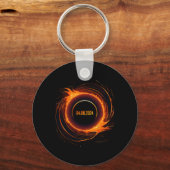 Solar-Eclipse 2024 Gesamt-Sun-Eclipse Schlüsselanhänger (Vorderseite)