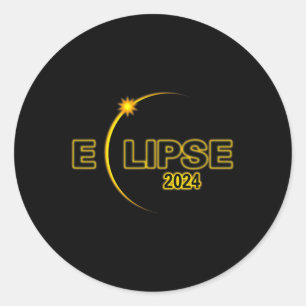 Solar-Eclipse 2024 Gesamtsolarausstoß 4,08,24 Sol Runder Aufkleber