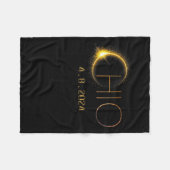 Solar Eclipse 2024 Gesamtsolarischer Eclipse-Staat Fleecedecke (Vorderseite (Horizontal))