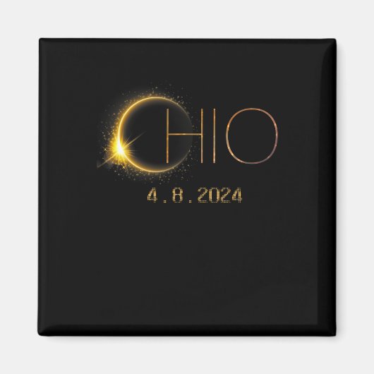 Solar Eclipse 2024 Gesamtsolarischer Eclipse-Staat Magnet (Vorne)