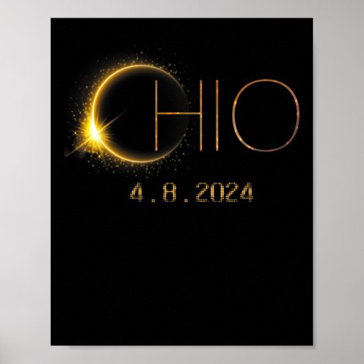 Solar Eclipse 2024 Gesamtsolarischer Eclipse-Staat Poster (Vorne)
