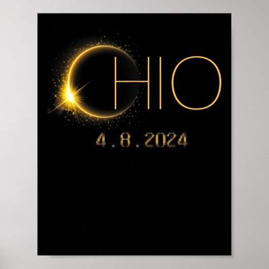 Solar Eclipse 2024 Gesamtsolarischer Eclipse-Staat Poster (Vorne)