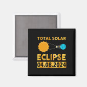 Solar-Eclipse 2024 Gesamtsolaröklipse 4,08,24 7 Magnet (Vorderseite/Rückseite)