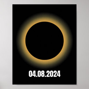 Solar-Eclipse 2024 Gesamtsolaröklipse 4,08,24 Poster