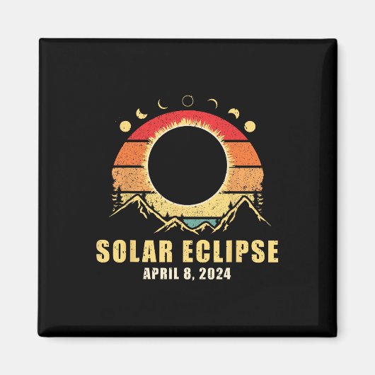 Solar-Eclipse 2024 Gesamtsolaröklipse 8. April 202 Magnet (Vorne)