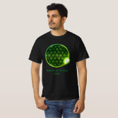 Solar Eclipse 2024 Green Sparkling Blume of Life T-Shirt (Vorne ganz)