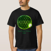 Solar Eclipse 2024 Green Sparkling Blume of Life T-Shirt (Vorderseite)