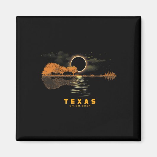 Solar Eclipse 2024 Guitar 04.08.24 Totality Texas Magnet (Vorne)