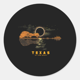 Solar Eclipse 2024 Guitar 04.08.24 Totality Texas Runder Aufkleber