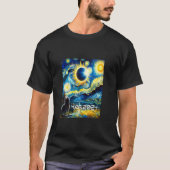 Solar Eclipse 2024 Hemdkat mit Van Gogh Starry T-Shirt (Vorderseite)