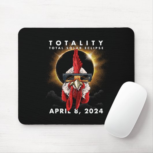 Solar Eclipse 2024 Hühnerrooster Mousepad (Mit Mouse)