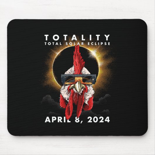 Solar Eclipse 2024 Hühnerrooster Mousepad (Vorne)