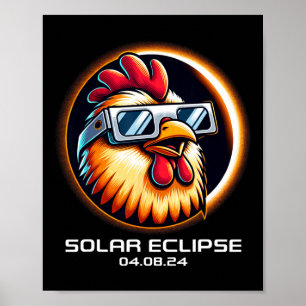 Solar Eclipse 2024 Hühnertotalität Niedlich Matchi Poster