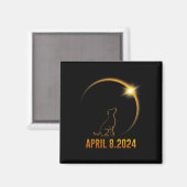 Solar-Eclipse 2024 Hund Totalität 1 Magnet (Vorderseite/Rückseite)