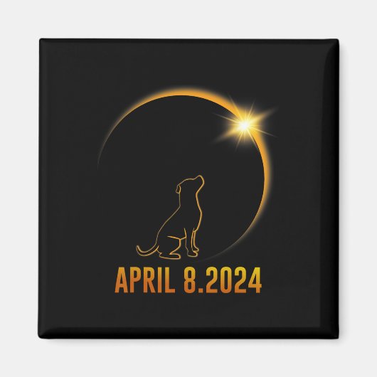 Solar-Eclipse 2024 Hund Totalität 1 Magnet (Vorne)