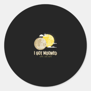 Solar Eclipse 2024 Ich Got Mooned Total Eclipse Sw Runder Aufkleber