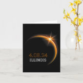 Solar Eclipse 2024 Illinois Totality Spring 4,08,2 Karte (Gelbe Blume)