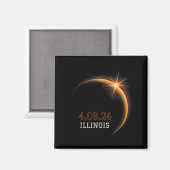 Solar Eclipse 2024 Illinois Totality Spring 4,08,2 Magnet (Vorderseite/Rückseite)