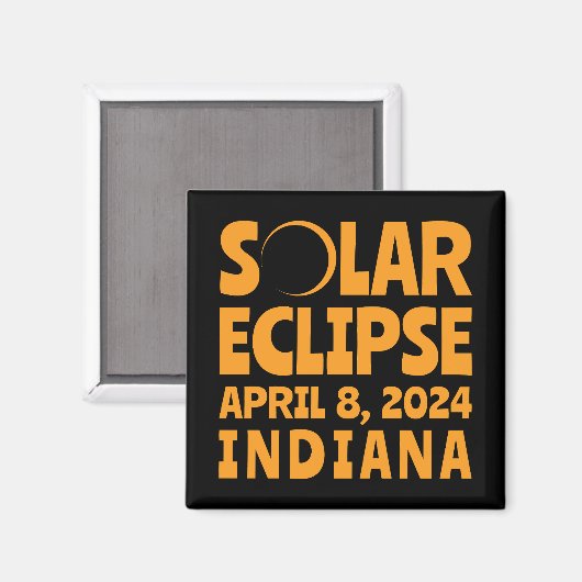 Solar Eclipse 2024 Indiana Magnet (Vorderseite/Rückseite)