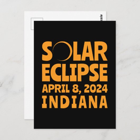 Solar Eclipse 2024 Indiana Postkarte (Vorne/Hinten)