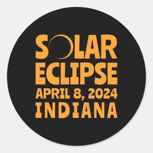 Solar Eclipse 2024 Indiana Runder Aufkleber (Vorderseite)