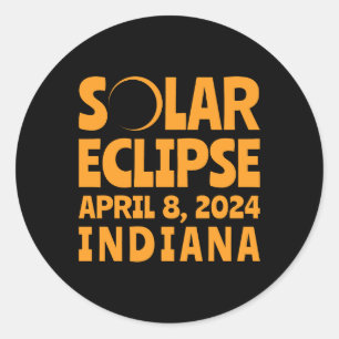 Solar Eclipse 2024 Indiana Runder Aufkleber