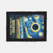Solar Eclipse 2024 Indiana Starry Night Fleecedecke (Vorderseite (Horizontal))