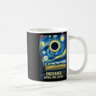 Solar Eclipse 2024 Indiana Starry Night Kaffeetasse