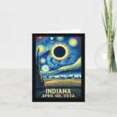 Solar Eclipse 2024 Indiana Starry Night Karte (Vorderseite)