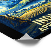 Solar Eclipse 2024 Indiana Starry Night Poster (Ecke)