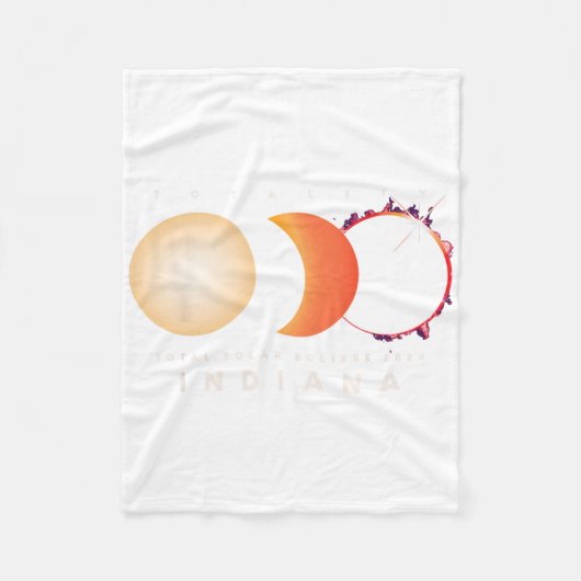 Solar Eclipse 2024 Indiana Total Eclipse America G Fleecedecke (Vorderseite)