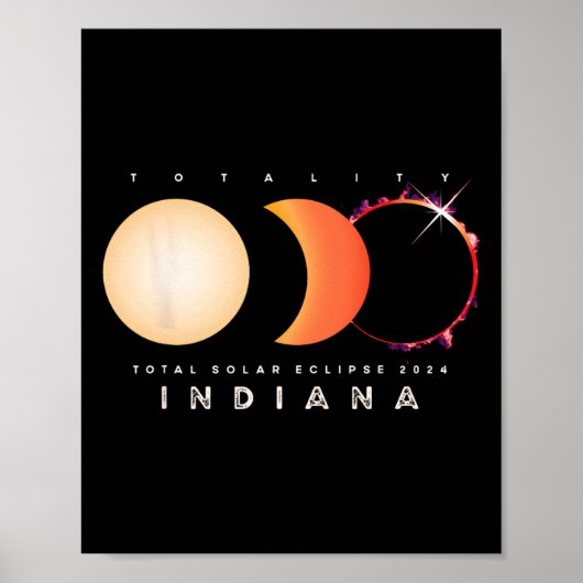 Solar Eclipse 2024 Indiana Total Eclipse America G Poster (Vorne)