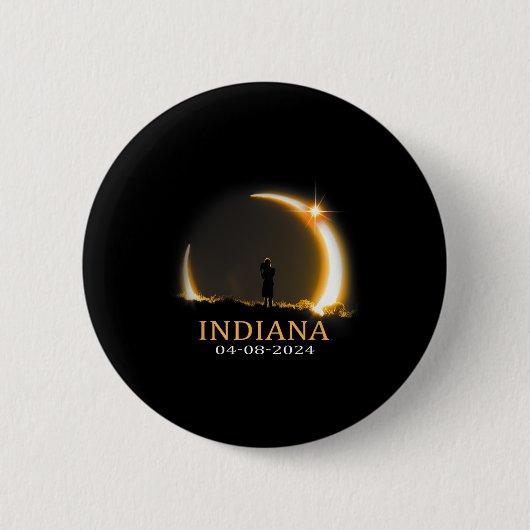 Solar Eclipse 2024 Indiana Total Solar Eclipse Button (Vorderseite)