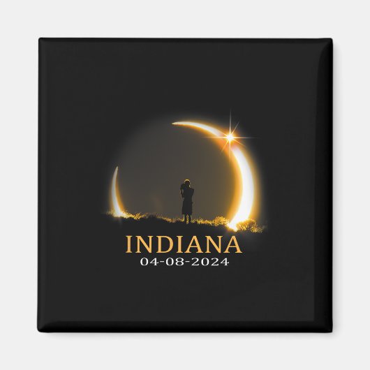 Solar Eclipse 2024 Indiana Total Solar Eclipse Magnet (Vorne)