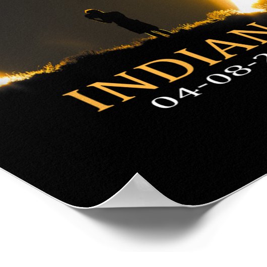 Solar Eclipse 2024 Indiana Total Solar Eclipse Poster (Ecke)