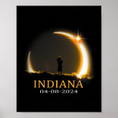 Solar Eclipse 2024 Indiana Total Solar Eclipse Poster (Vorne)