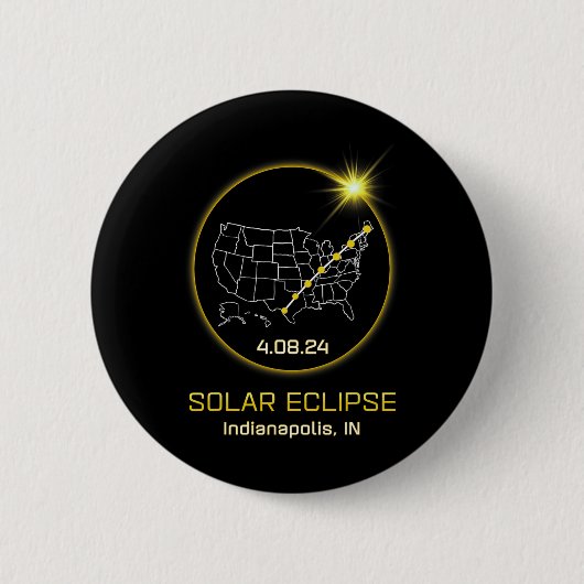 Solar Eclipse 2024 Indianapolis in Indiana Totalit Button (Vorderseite)