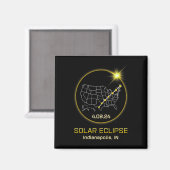 Solar Eclipse 2024 Indianapolis in Indiana Totalit Magnet (Vorderseite/Rückseite)
