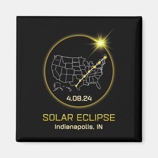 Solar Eclipse 2024 Indianapolis in Indiana Totalit Magnet (Vorne)
